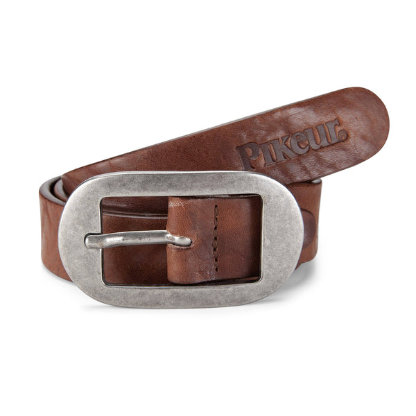 Pikeur Classic Leather Belt With Large Metal Buckle My Breeches | Pikeur Brown 75cm