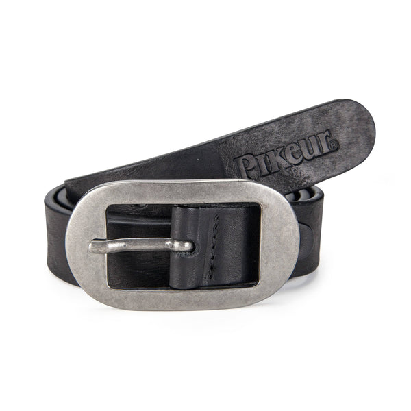 Pikeur Classic Leather Belt With Large Metal Buckle My Breeches | Pikeur Black 75cm